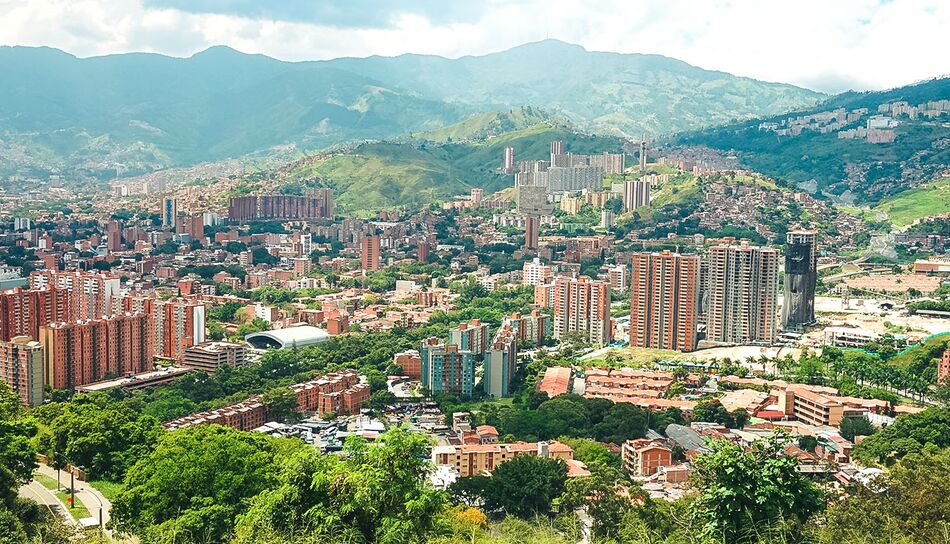 Panorama von der Stadt Medellin in Kolumbien