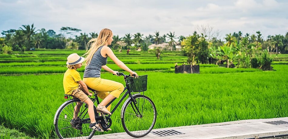 Radtour durch die Reisfelder