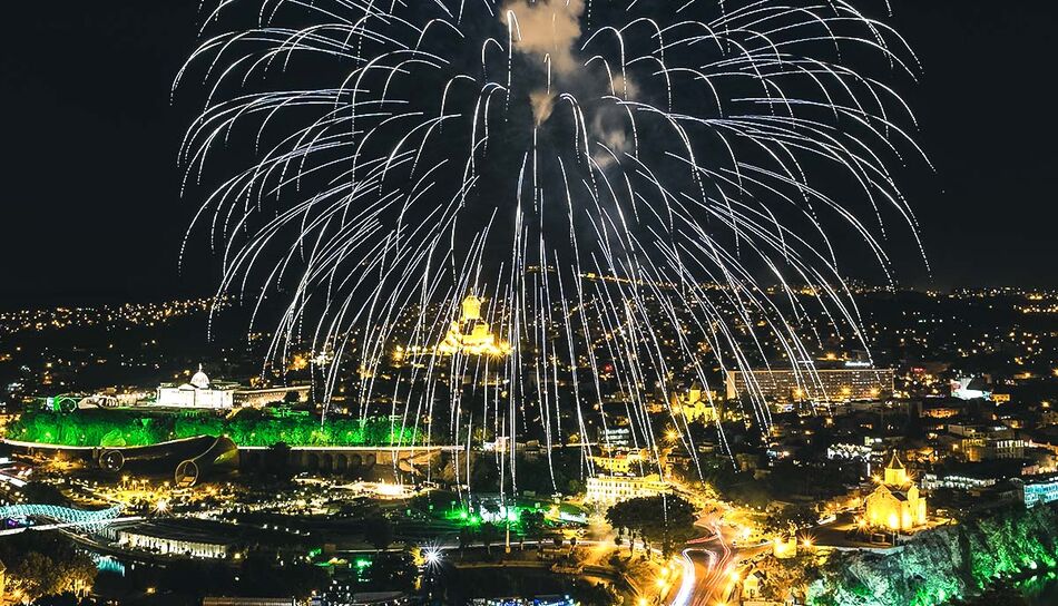 Feuerwerk in der Hauptstadt Tiflis