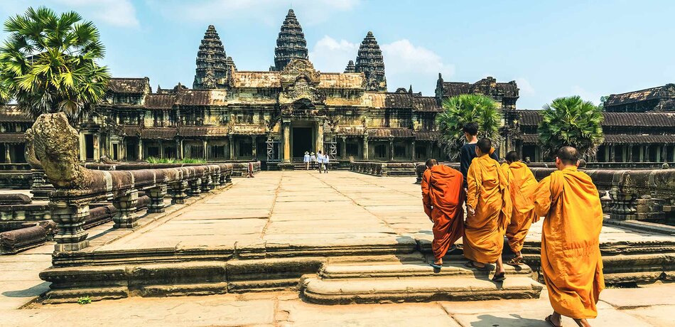 Kambodscha Angkor Wat buddhistische Mönche
