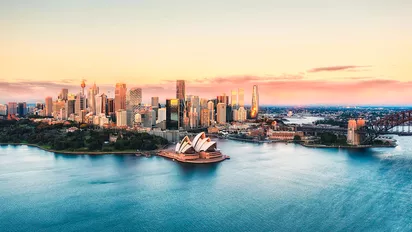 Skyline von Sydney bei Sonnenuntergang