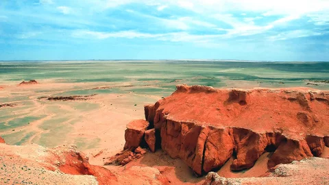 Felsstrukturen in der Wüste Gobi, Mongolei