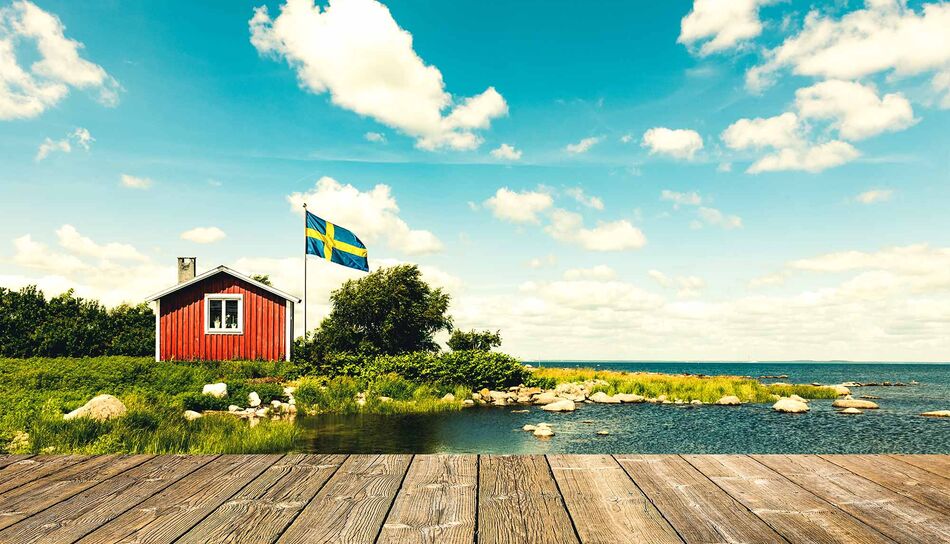 Ein typisch schwedisches Holzhaus