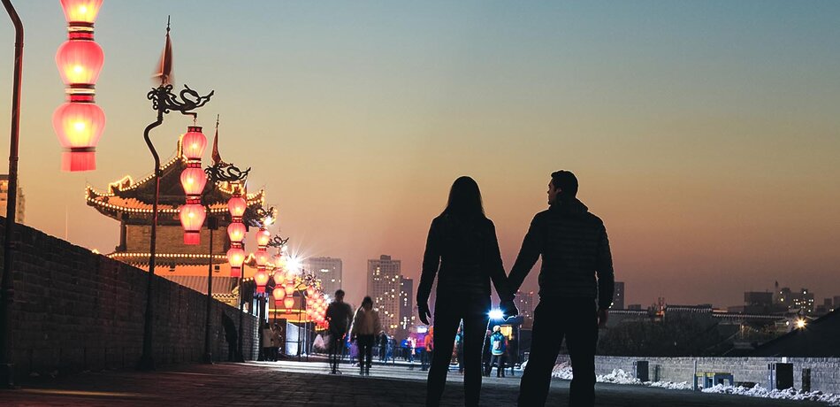 Ein Paar in Xian, China