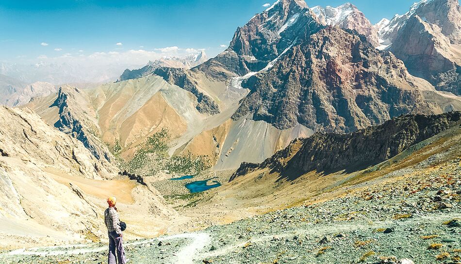 Wanderer in den Bergen von Tadschikistan