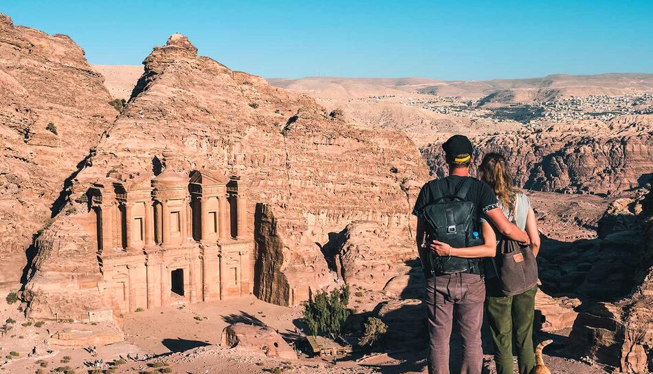 Paar über Petra, Jordanien