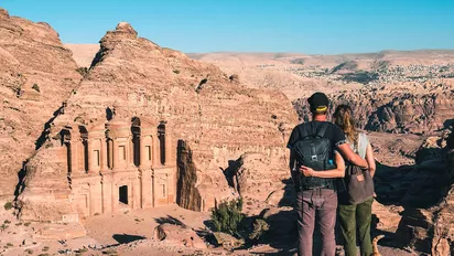 Paar über Petra, Jordanien