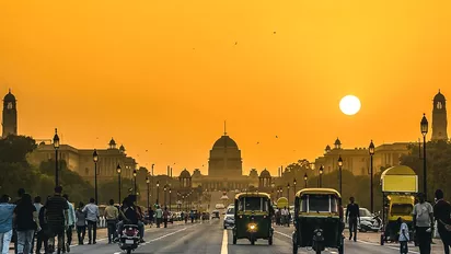 Das Treiben auf den Straßen in Neu-Delhi