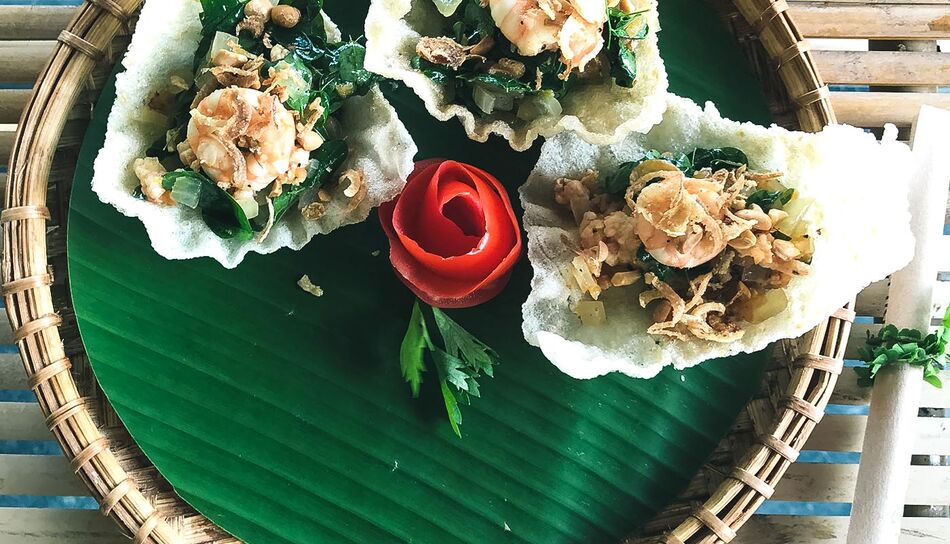 Moringasalat mit Garnelen beim Kochkurs in Hoi An