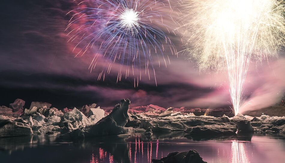 Feuerwerk in Island