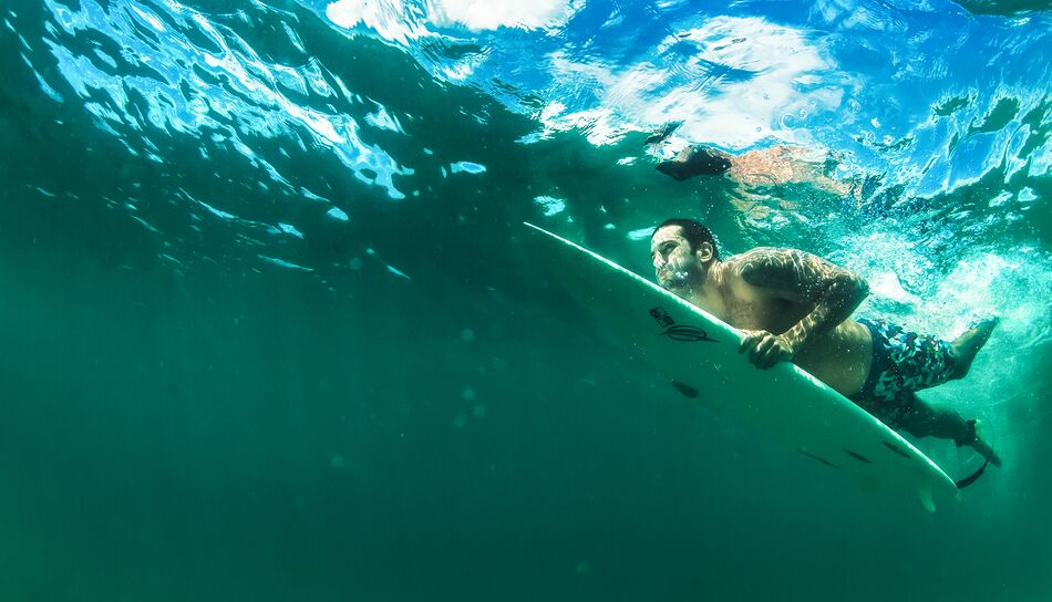 Costa Rica Surfer Duckdive