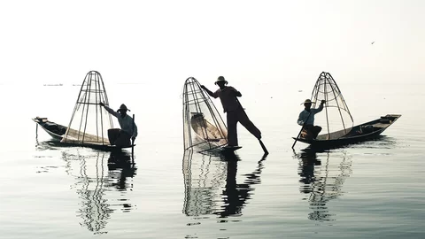 Einbein-Fischer am Inle See