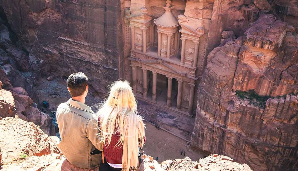 Reisende in Petra