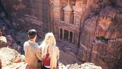 Reisende in Petra