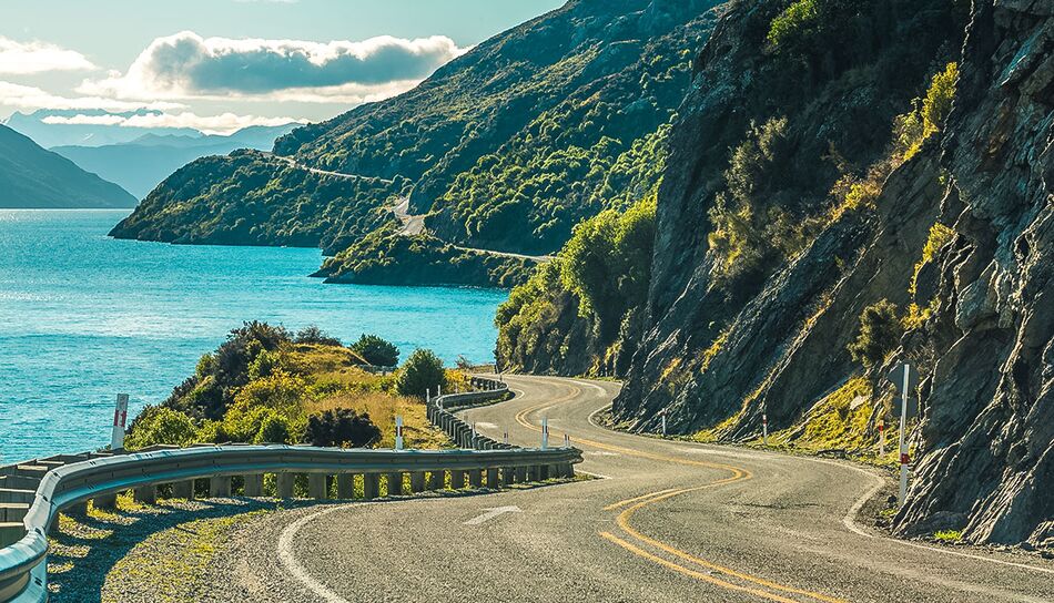 Küstenstraße bei Queenstown, Neuseeland