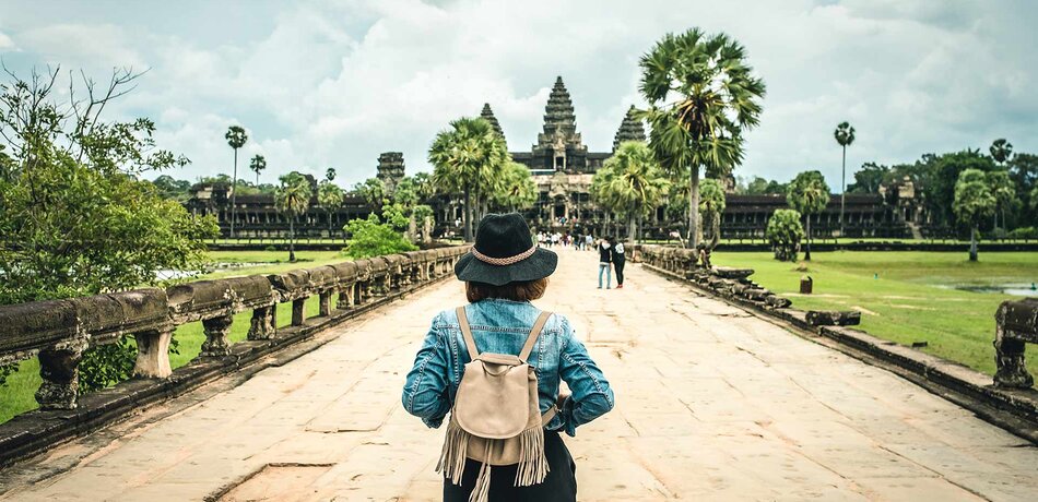 Kambodscha Angkor Wat Reisende