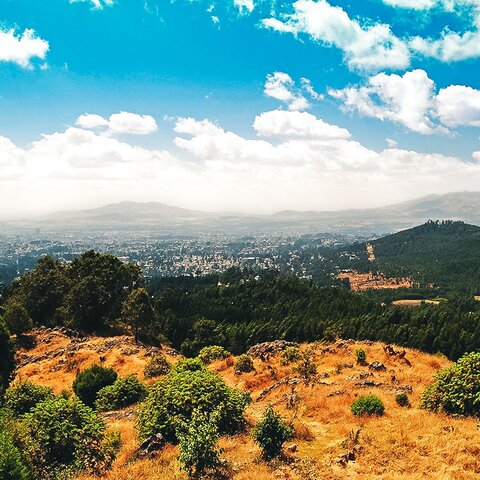 Überblick auf die Stadt Addis Abeba in Äthiopien
