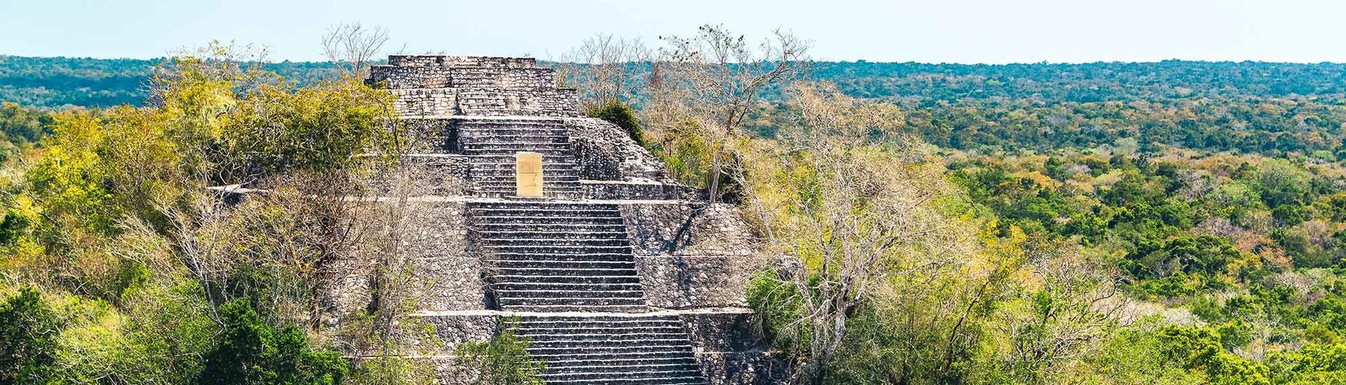 Blick auf die Maya Ruinen von Calakmul