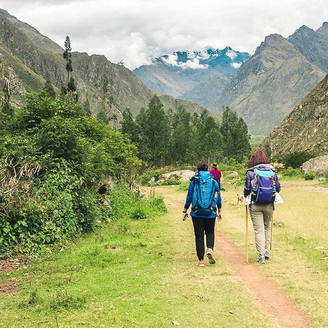 Wanderer am Inka Trail in Chillca