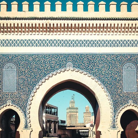 Mosaik in der Stadt Fes, Marokko