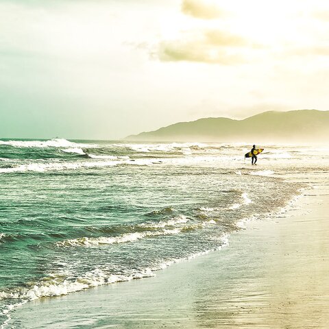 Surfer am Strand von Florianapolis