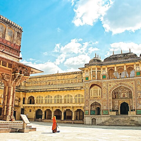 Das Innere des Amber Forts in Jaipur
