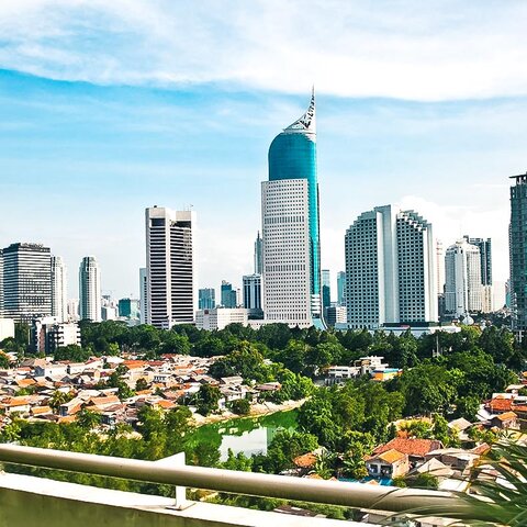 Skyline von Jakarta in Indonesien