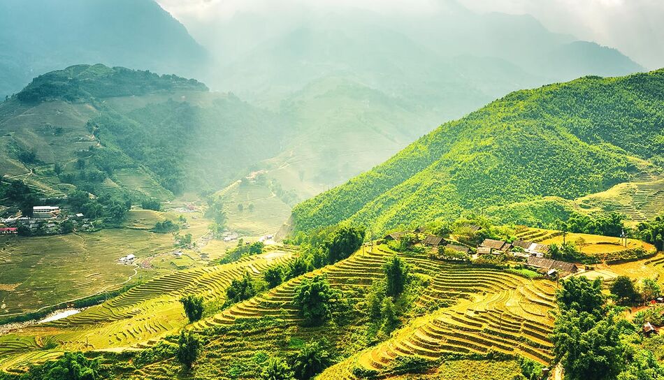 Berglandschaft von Lao Cai in Vietnam