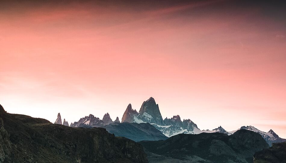 Cerro Torre und Fitz Roy bei Sonnenuntergang in Argentinien
