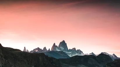 Cerro Torre und Fitz Roy bei Sonnenuntergang in Argentinien