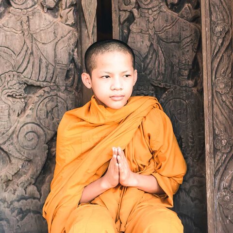 Buddhistischer Mönch in Luang Prabang