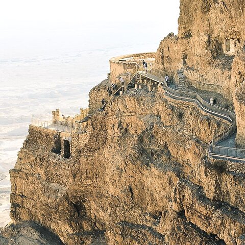 Straße zum Nordpalast von der Festung von Masada
