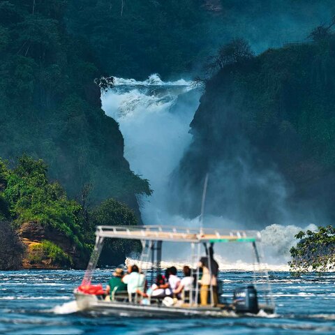 Boot bei den Murchison Falls