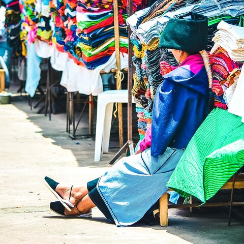 Der Handwerksmarkt in Otavalo, Ecuador