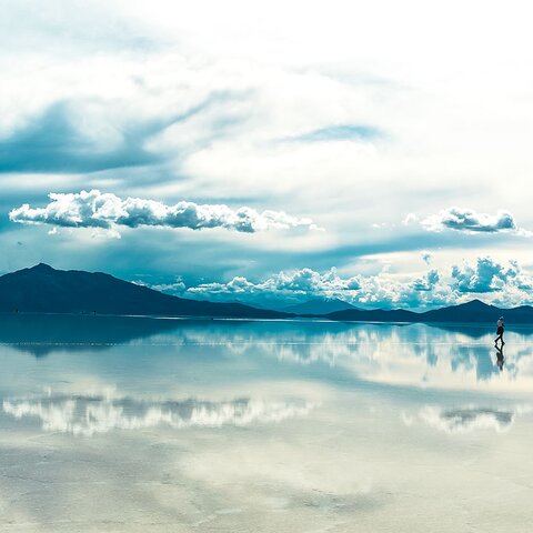 Salar de Uyuni in Bolivien zur Regenzeit