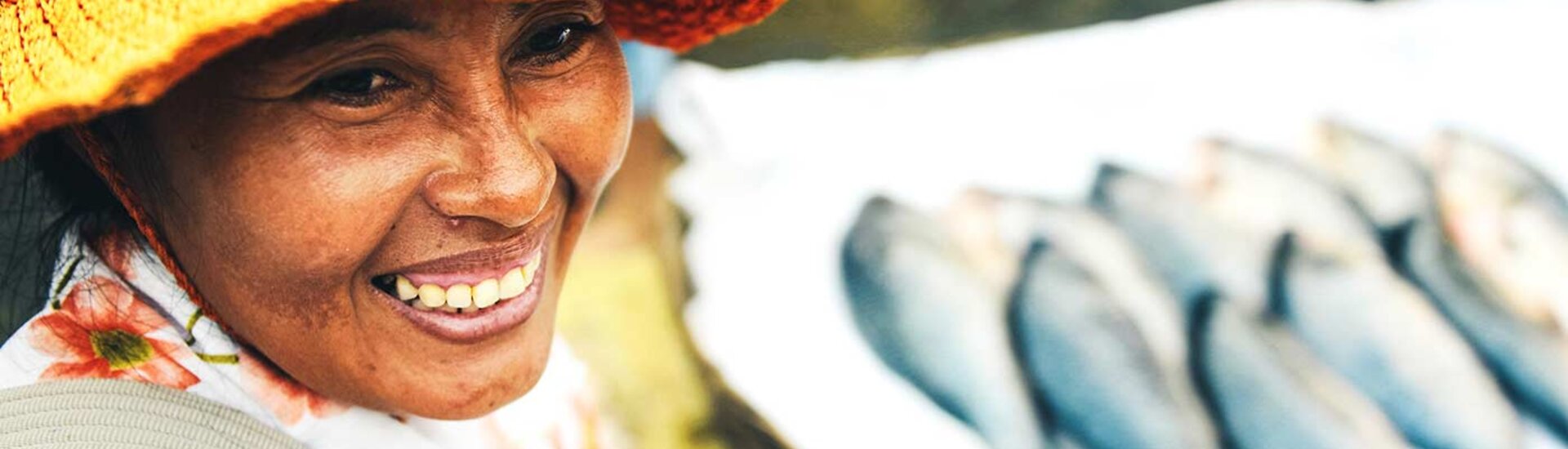 Fischverkäuferin in Siem Reap