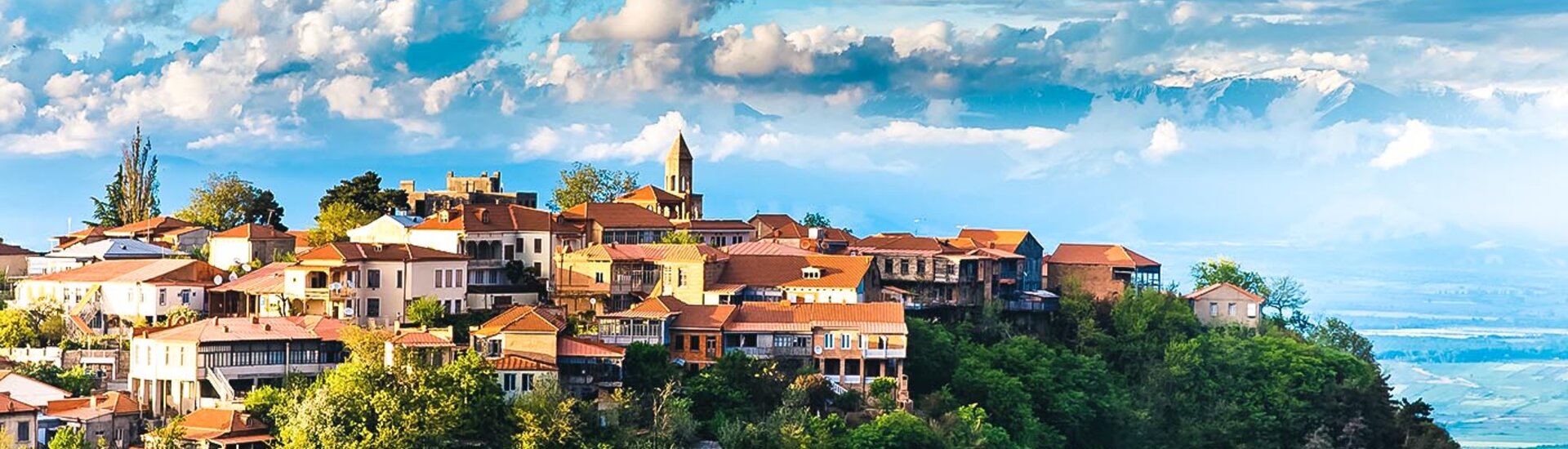Blick auf die Stadt Sighnaghi in Georgien