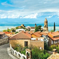 Kleine Gasse in Sighnaghi, Georgien