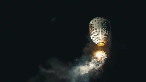 Ein Heißluftballon beim Taungyyi Festival, Myanmar