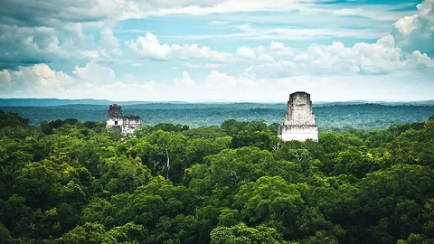 Blick auf die Maya-Ruinen von Tikal