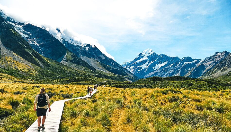 Wandern im Mount Cook Nationalpark in Neuseeland