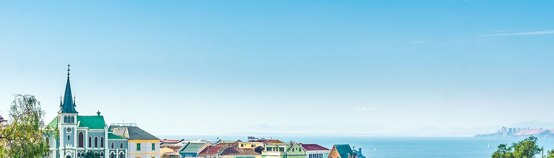 Ausblick auf das Meer von der Stadt Valparaiso