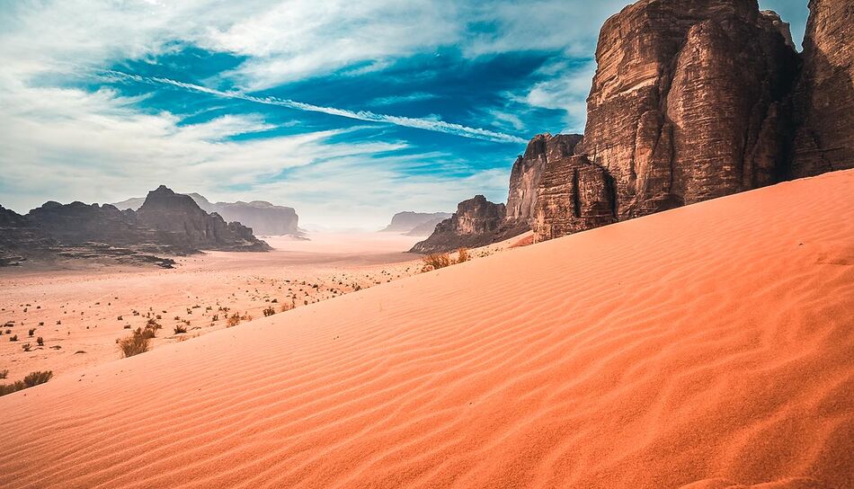 Sanddünen in der Wüste Wadi Rum
