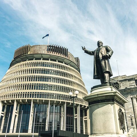 Parlamentsgebäude in Wellington, Neuseeland