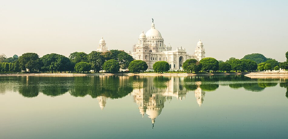 Blick auf das Victoria Memorial in Kalkutta