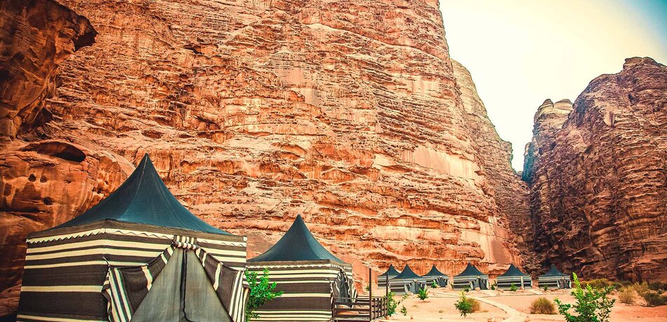 Camp in der Wadi Rum Wüste