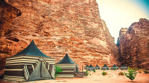 Camp in der Wadi Rum Wüste
